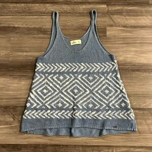 Hollister sweater knit tank XS blue white
